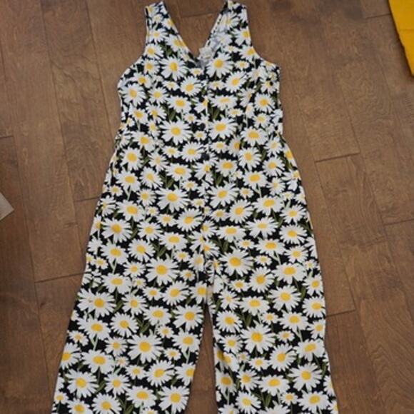 Lucy & Yak Sleeveless V Neck Daisy Jumpsuit Multicolor Womens Size 6 - Picture 2 of 8